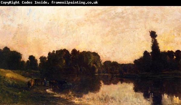 Charles-Francois Daubigny Daybreak, Oise Ile de Vaux